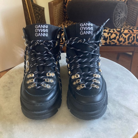 Ganni Shoes | Ganni Winter City Hiking Boot | Color: Black | Size: 6 | Bnice76's Closet